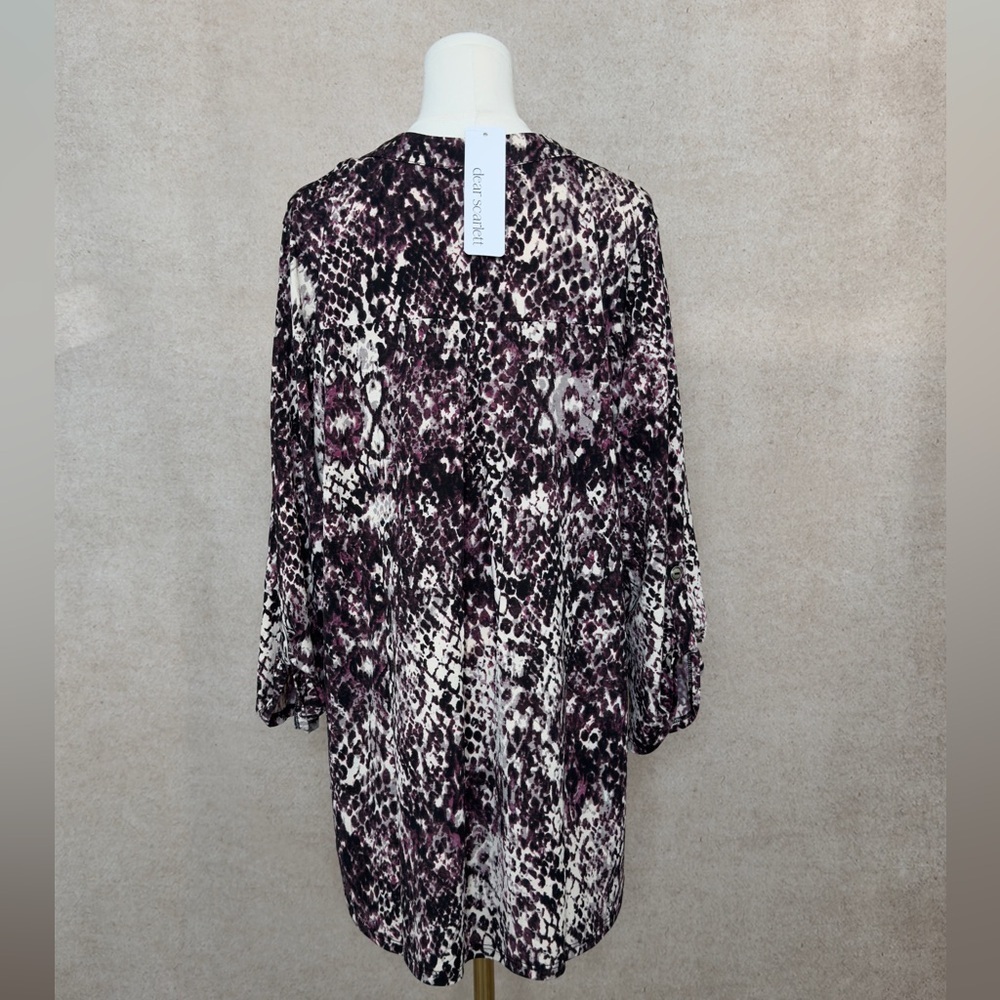 Dear Scarlett Abstract Animal Inspired Print in Rich Plum, Black, & Ivory Tones - Picture 5 of 9